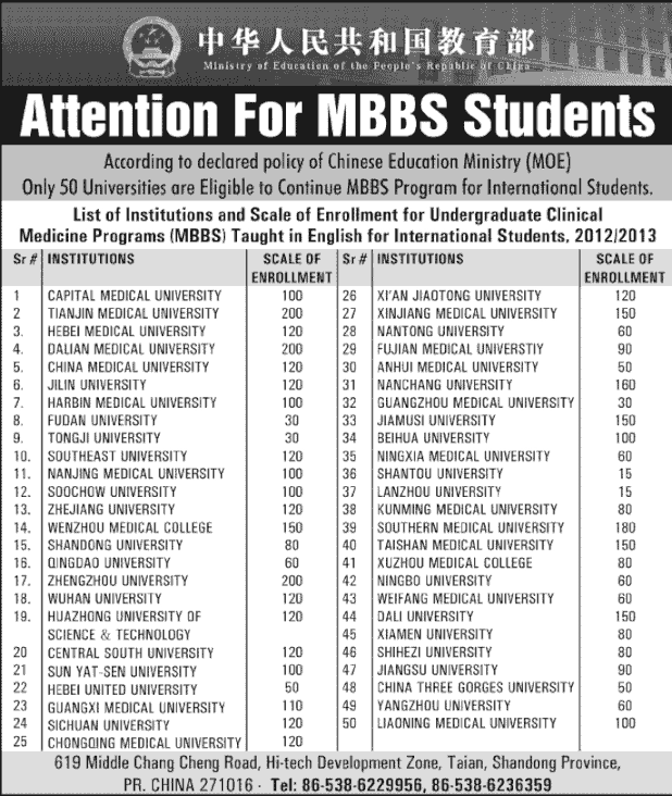Tips For BDS & MBBS Admission in Chinese Dental & Medical Colleges